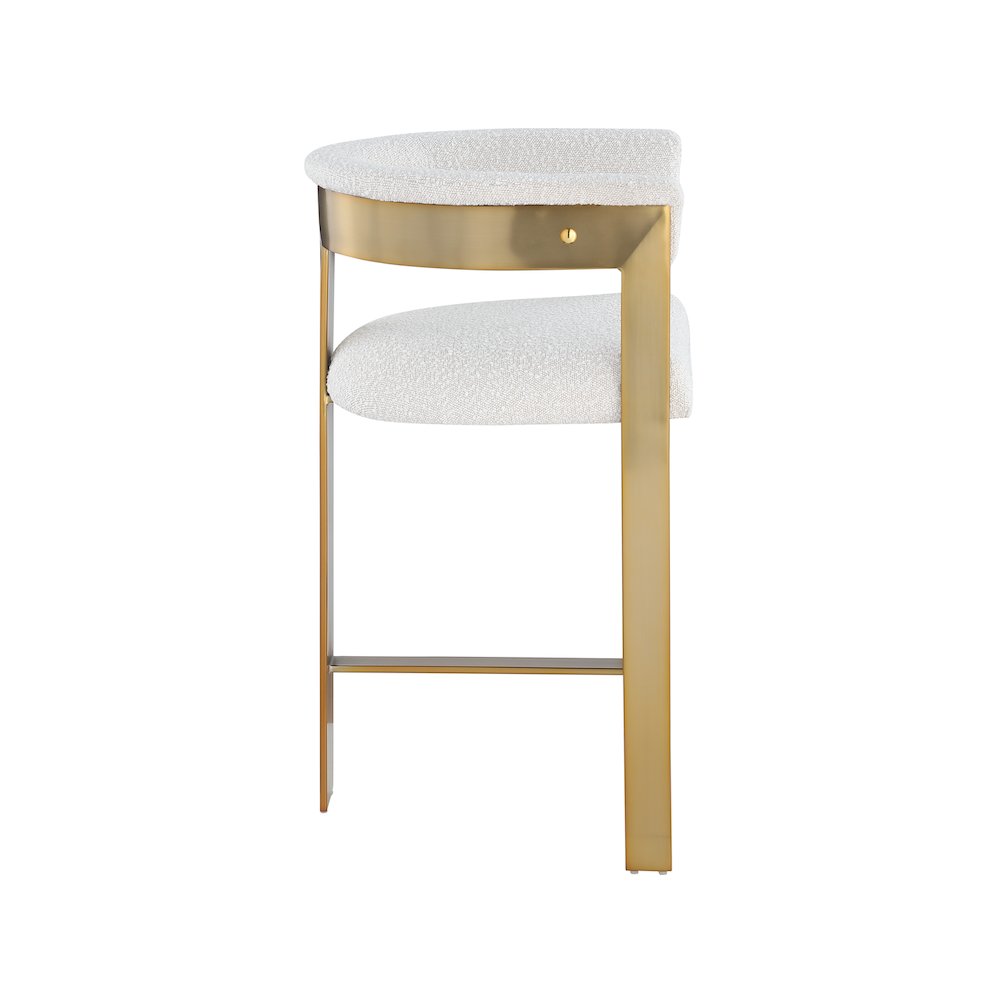 Romeo Cream Boucle Fabric Counter Stool, Set of 2. Picture 4