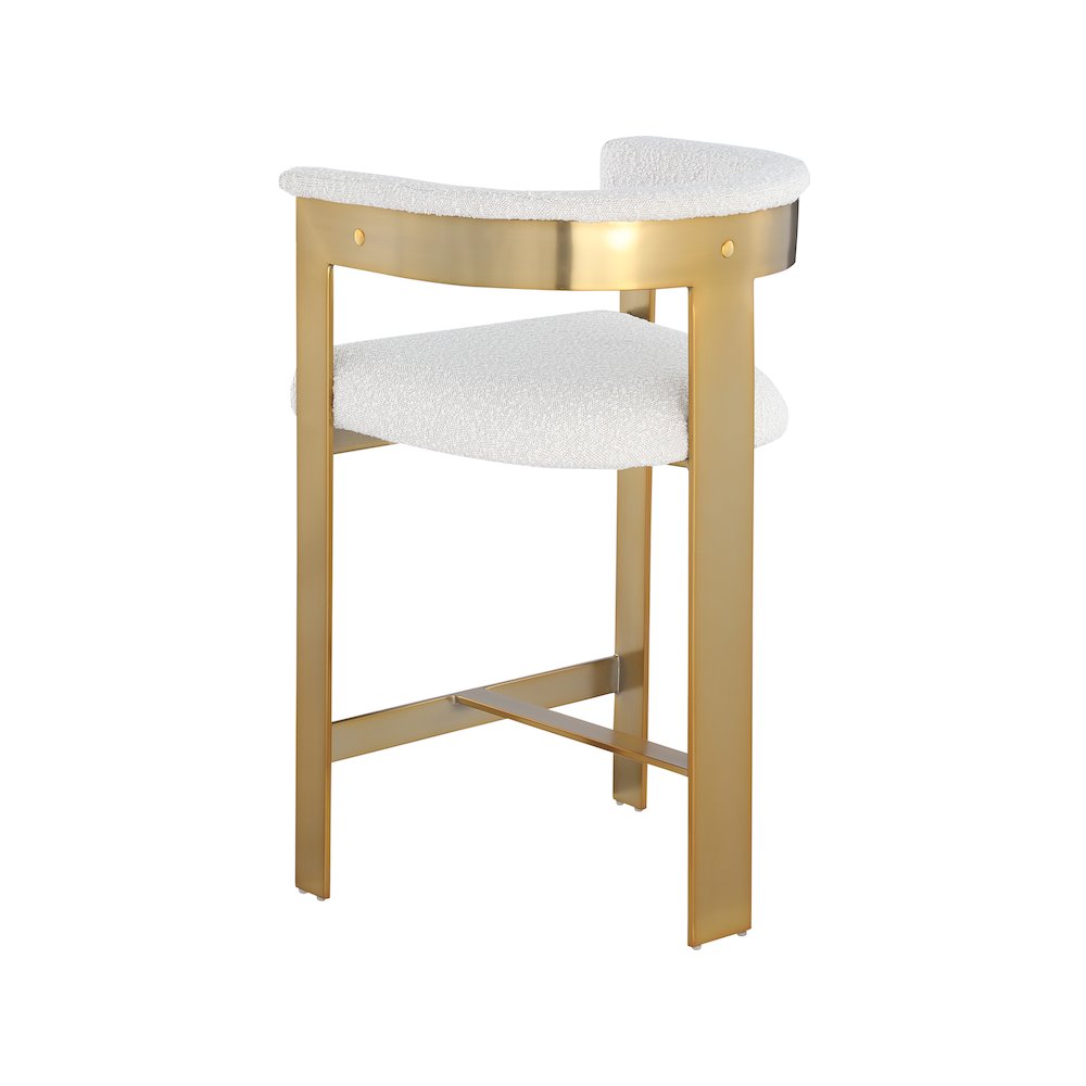 Romeo Cream Boucle Fabric Counter Stool, Set of 2. Picture 5