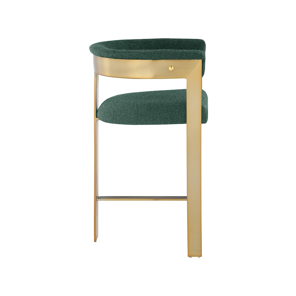 Romeo Green Boucle Fabric Counter Stool, Set of 2. Picture 4