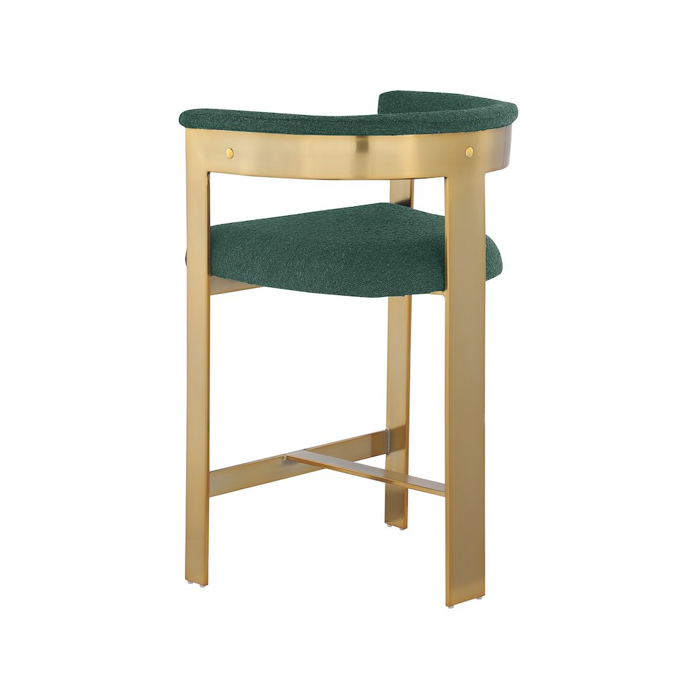 Romeo Green Boucle Fabric Counter Stool, Set of 2. Picture 5
