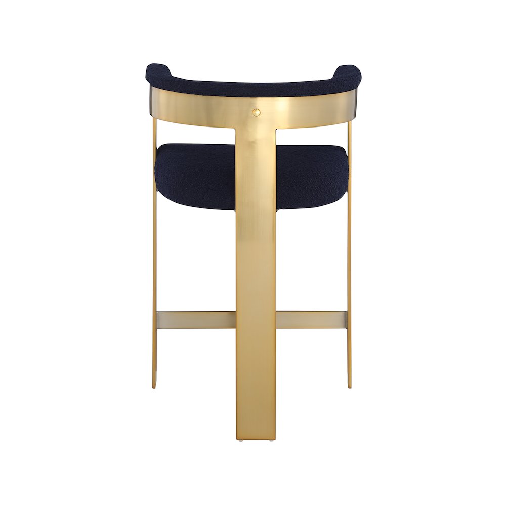 Romeo Navy Boucle Fabric Counter Stool, Set of 2. Picture 2