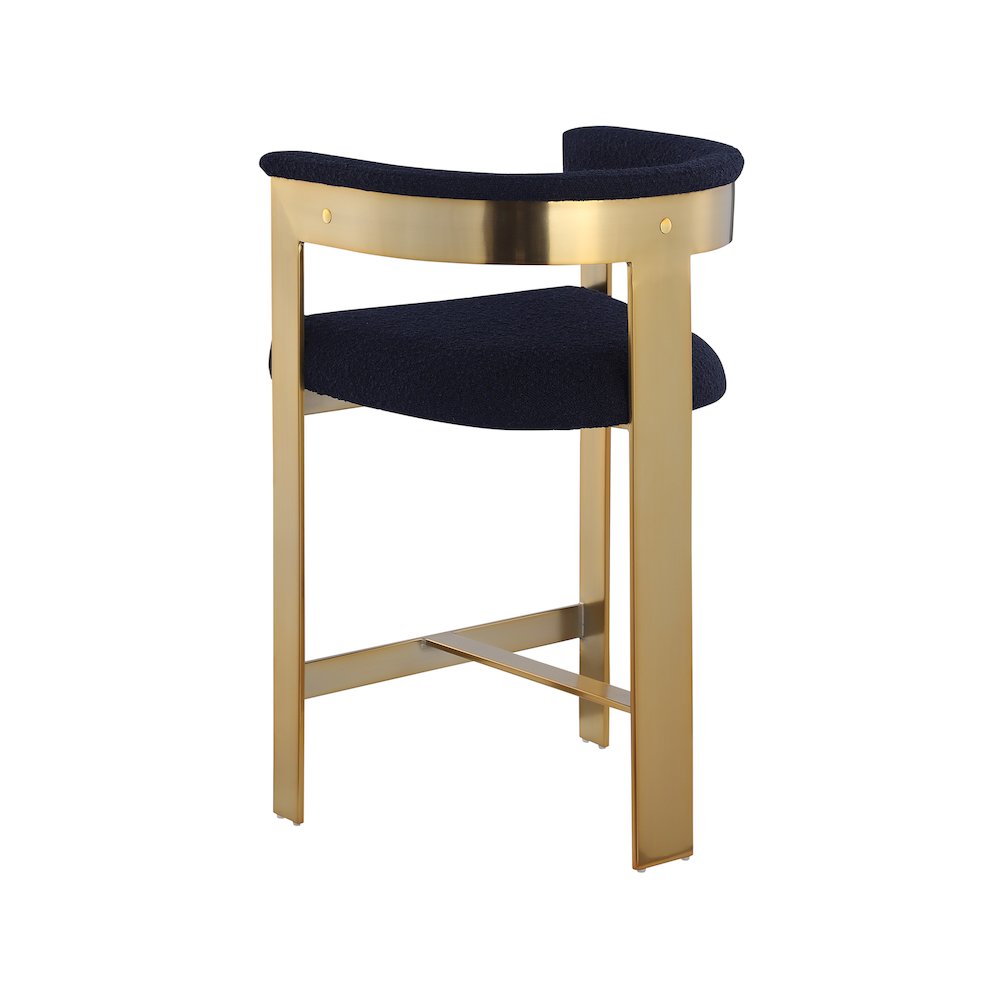 Romeo Navy Boucle Fabric Counter Stool, Set of 2. Picture 5