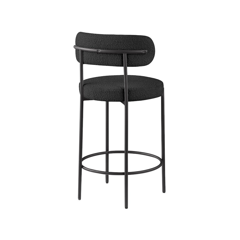 Beacon Black Boucle Fabric Stool, Set of 2. Picture 2
