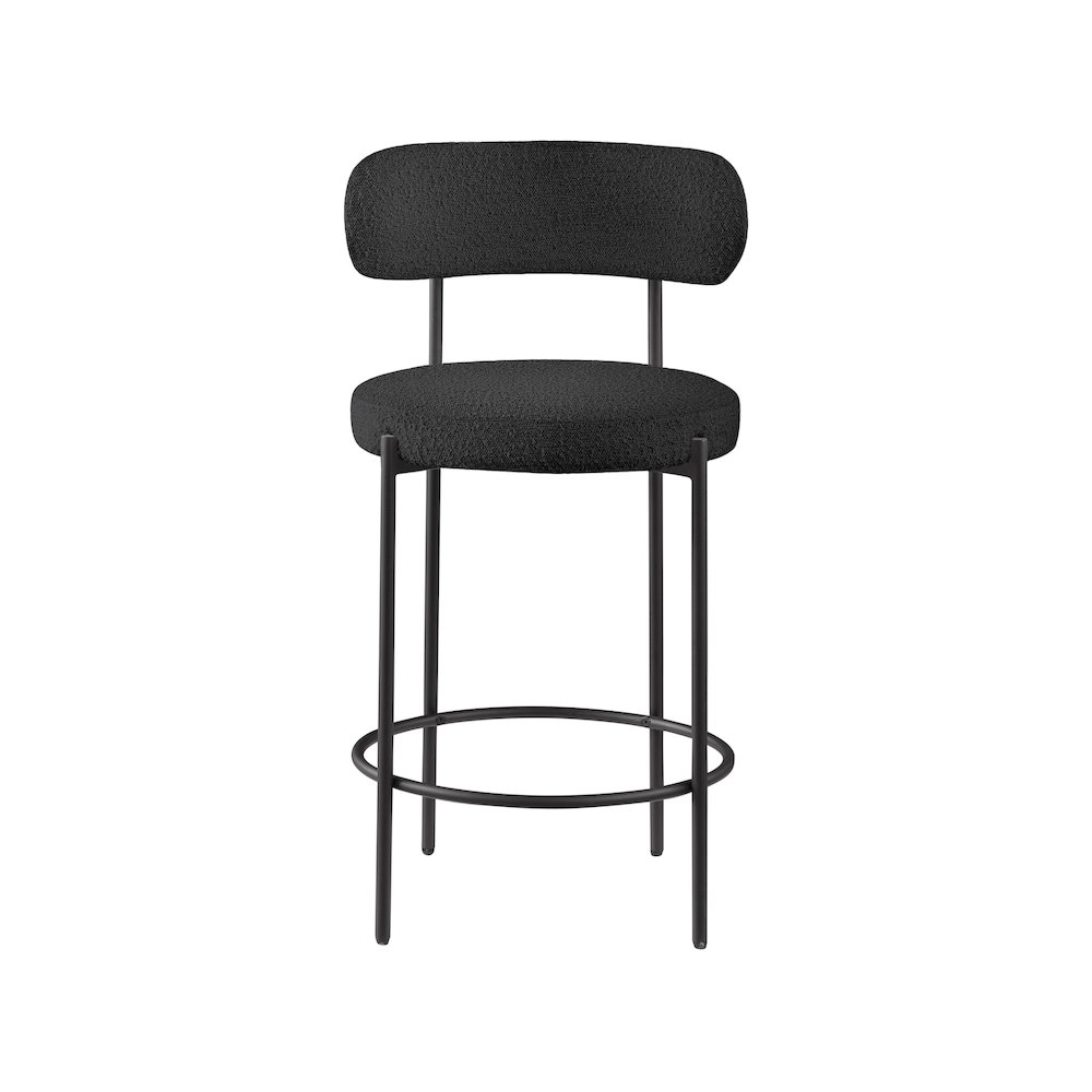 Beacon Black Boucle Fabric Stool, Set of 2. Picture 3