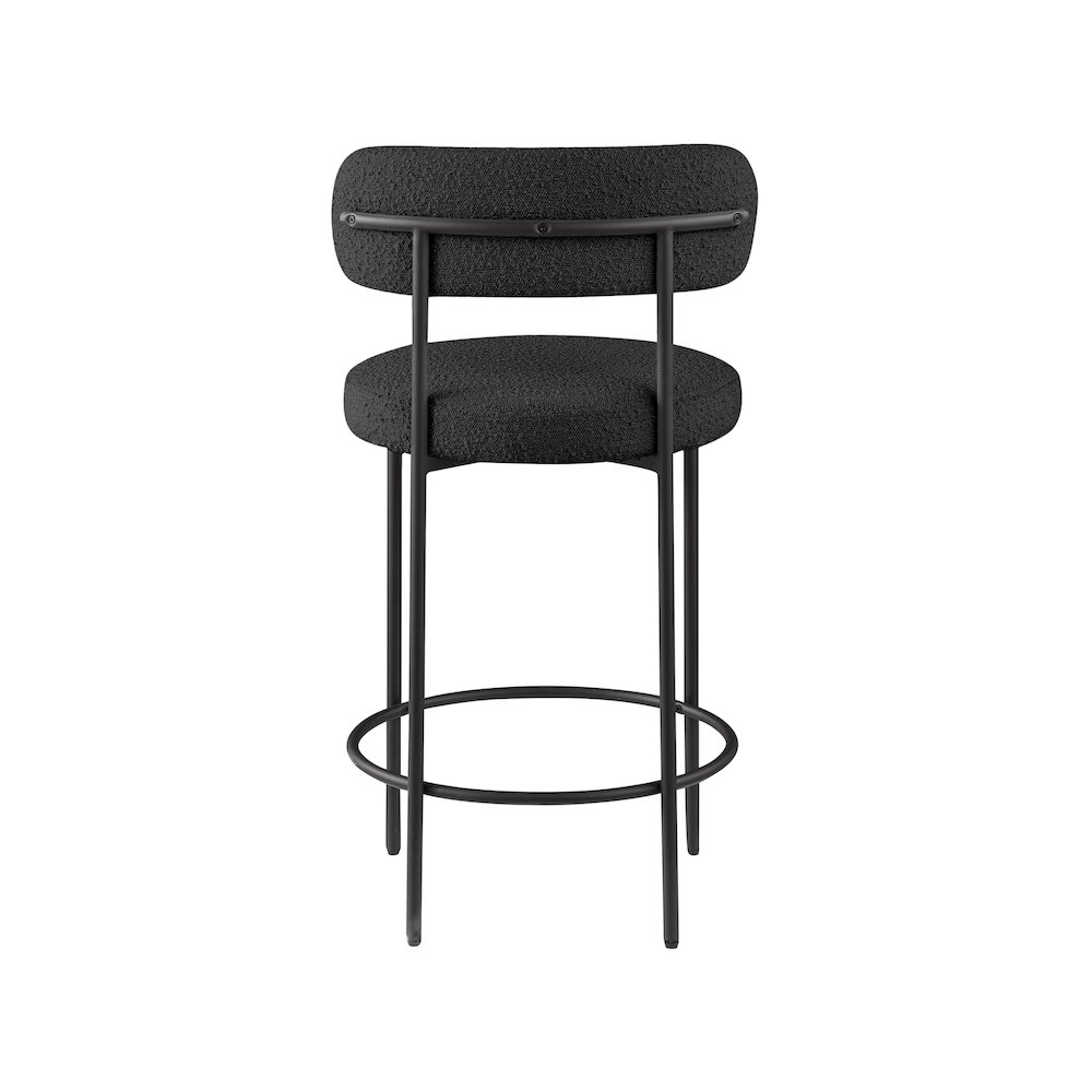 Beacon Black Boucle Fabric Stool, Set of 2. Picture 4
