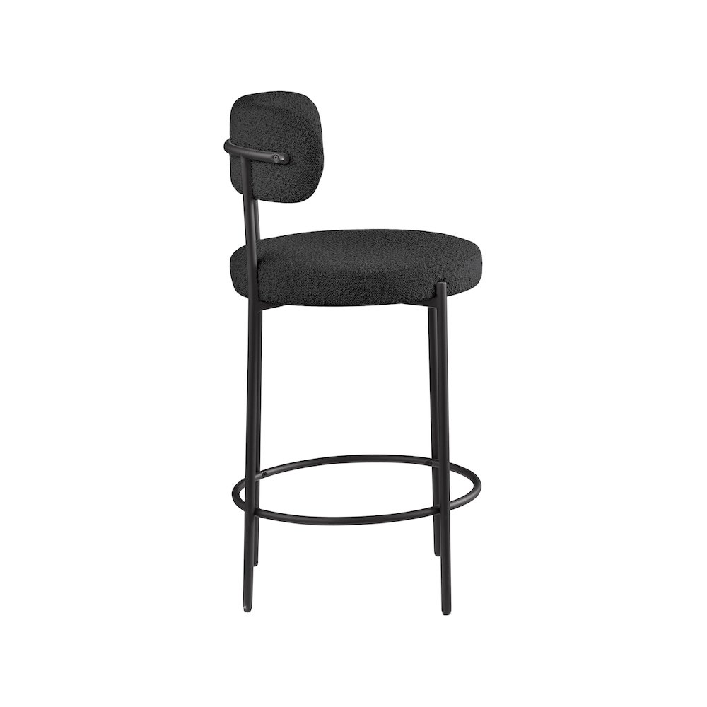 Beacon Black Boucle Fabric Stool, Set of 2. Picture 5
