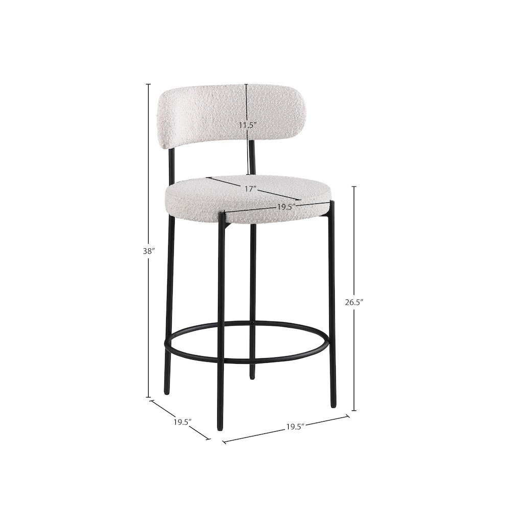 Beacon Cream Boucle Fabric Stool, Set of 2. Picture 7