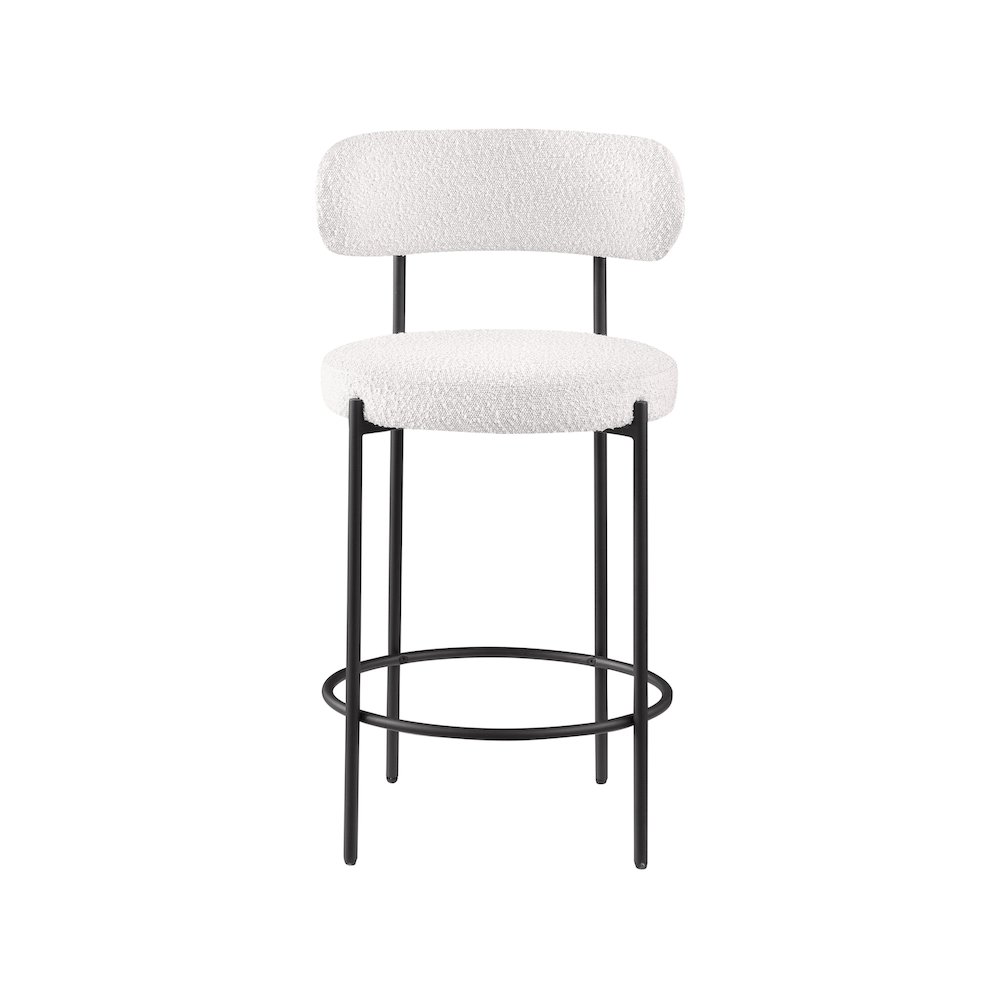 Beacon Cream Boucle Fabric Stool, Set of 2. Picture 3