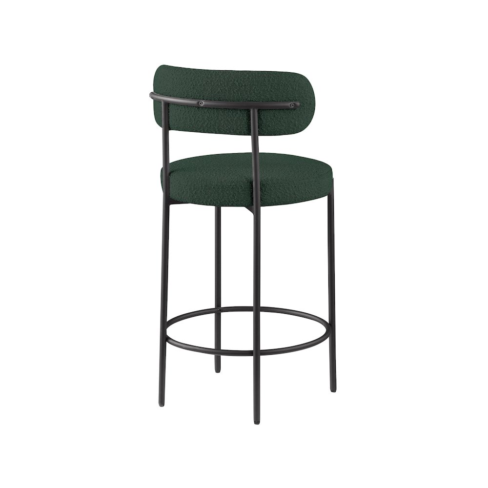 Beacon Green Boucle Fabric Stool, Set of 2. Picture 2