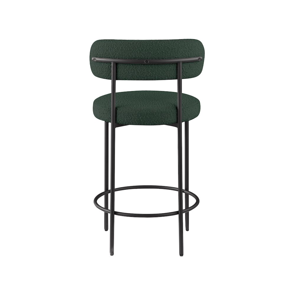 Beacon Green Boucle Fabric Stool, Set of 2. Picture 4