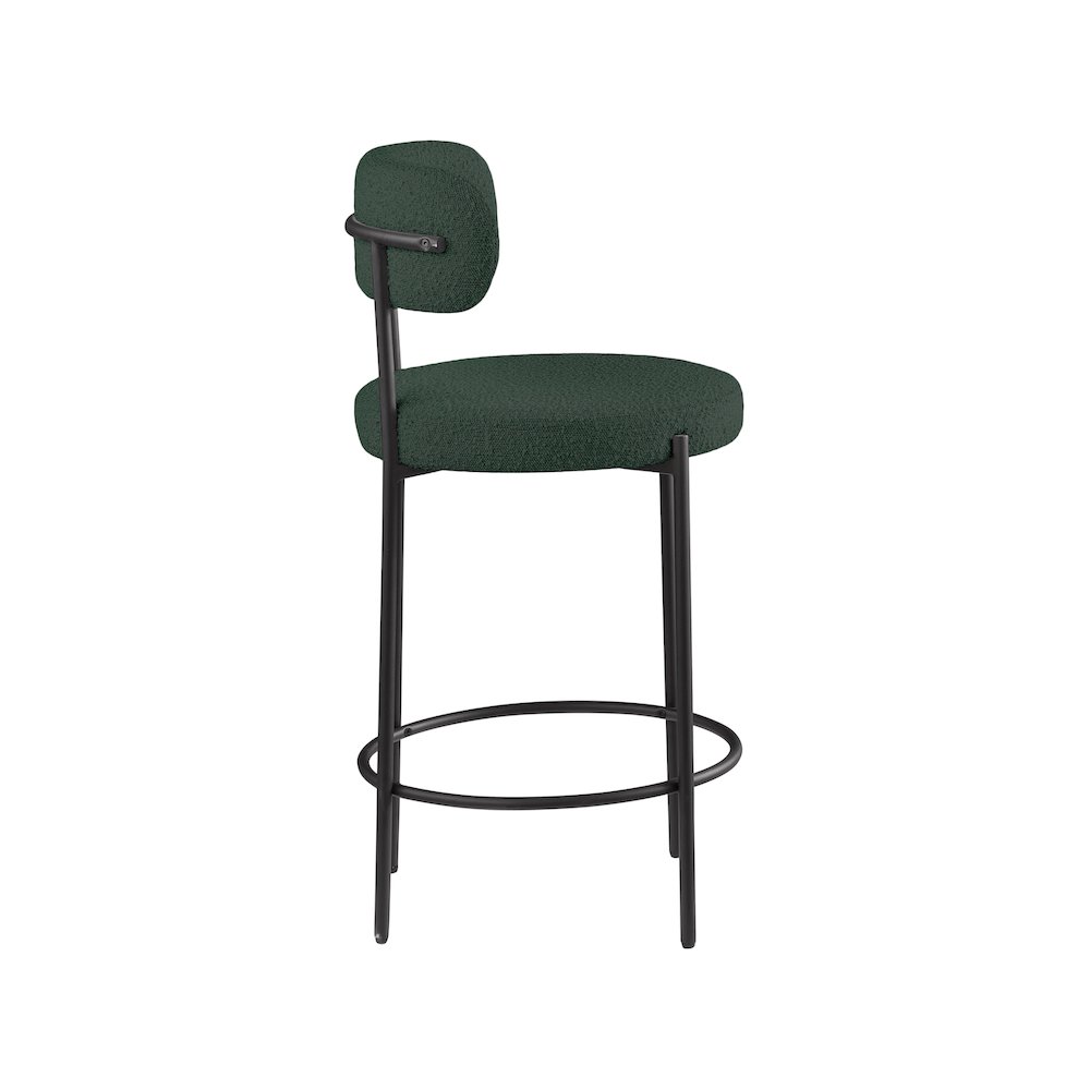 Beacon Green Boucle Fabric Stool, Set of 2. Picture 5