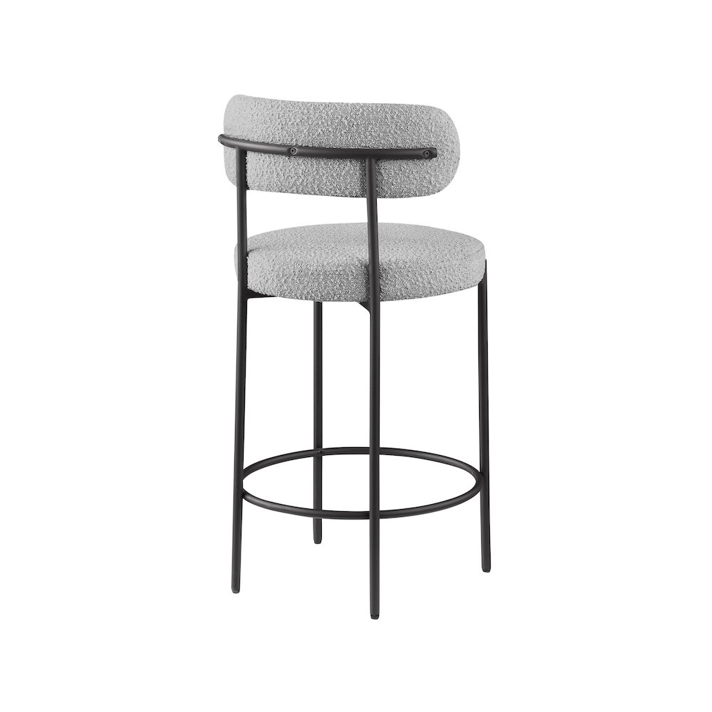 Beacon Grey Boucle Fabric Stool, Set of 2. Picture 2