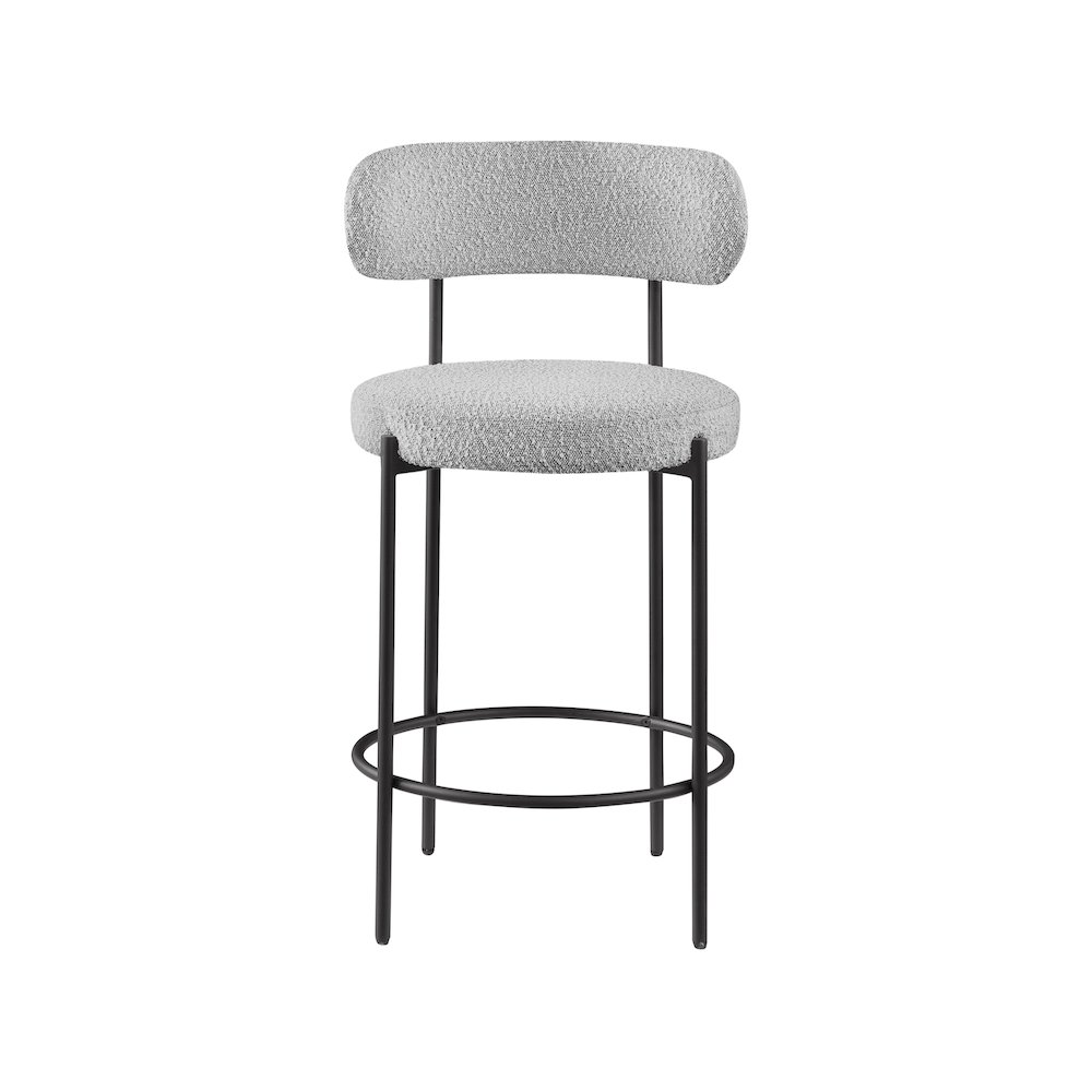 Beacon Grey Boucle Fabric Stool, Set of 2. Picture 3
