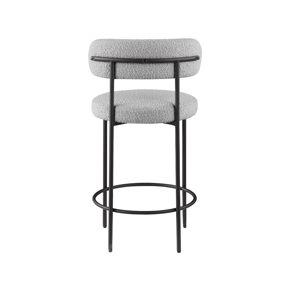 Beacon Grey Boucle Fabric Stool, Set of 2. Picture 4