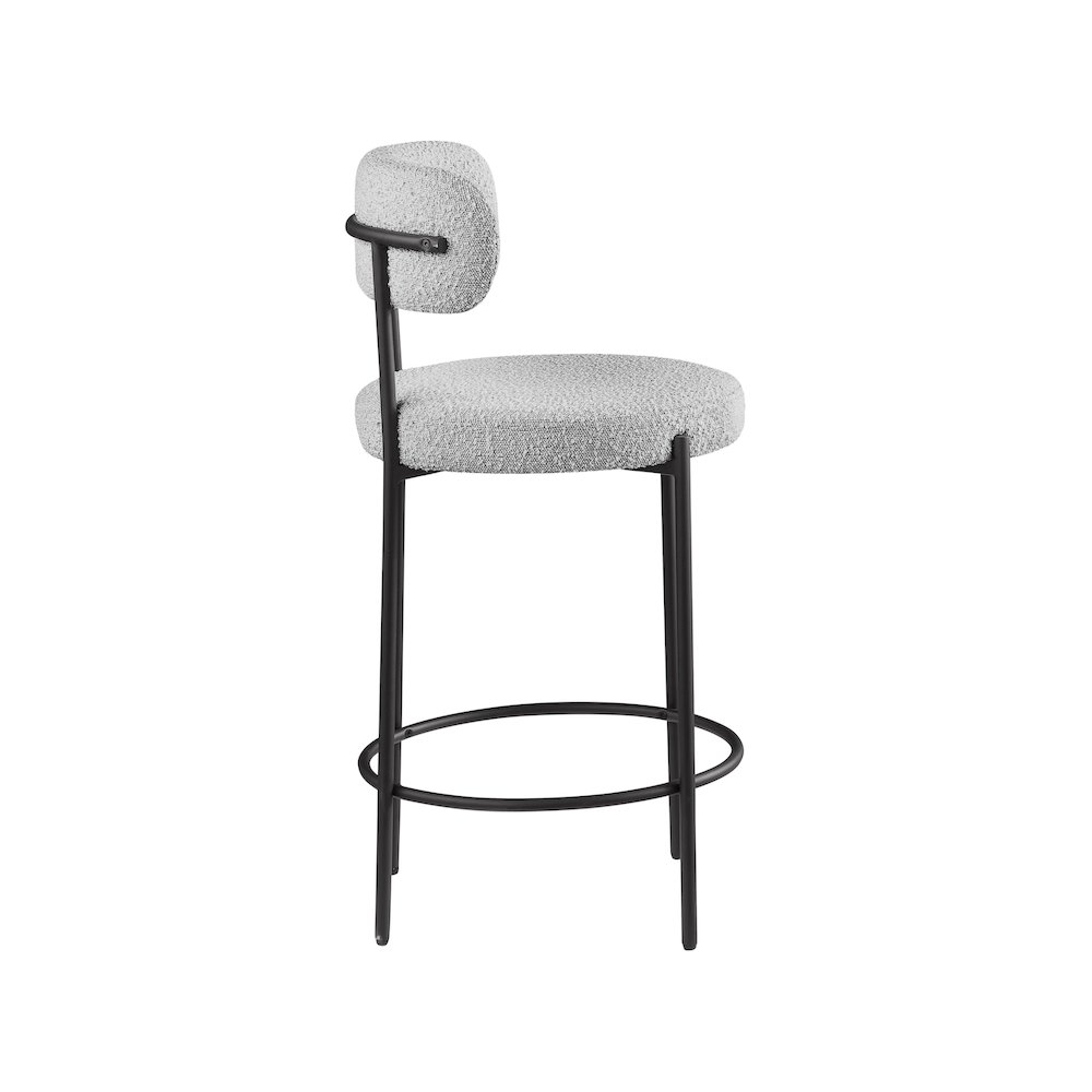 Beacon Grey Boucle Fabric Stool, Set of 2. Picture 5