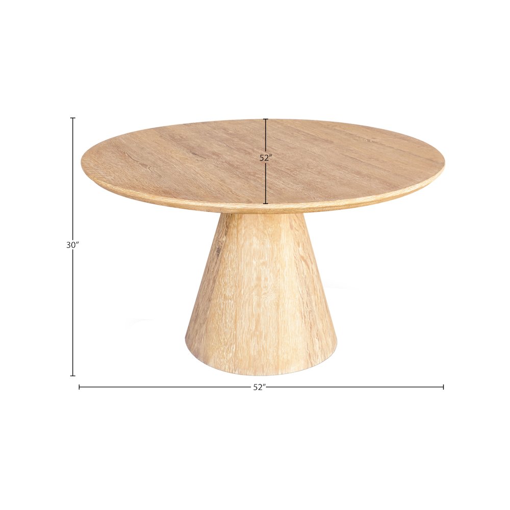 Linette White Oak Dining Table. Picture 12