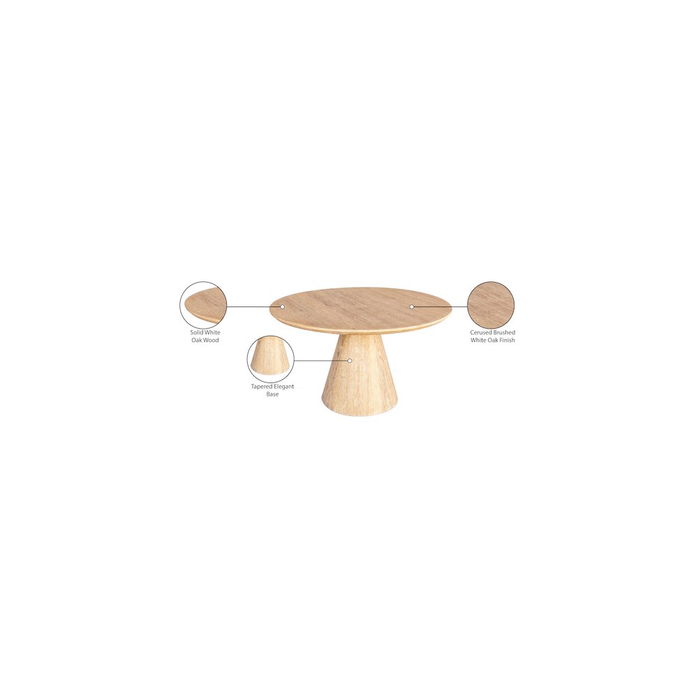 Linette White Oak Dining Table. Picture 13