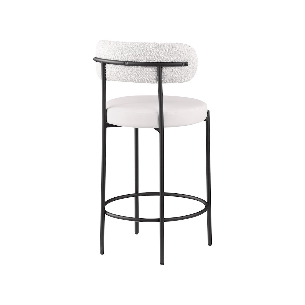 Beacon Cream Vegan Leather Seat Stool, Set of 2. Picture 2