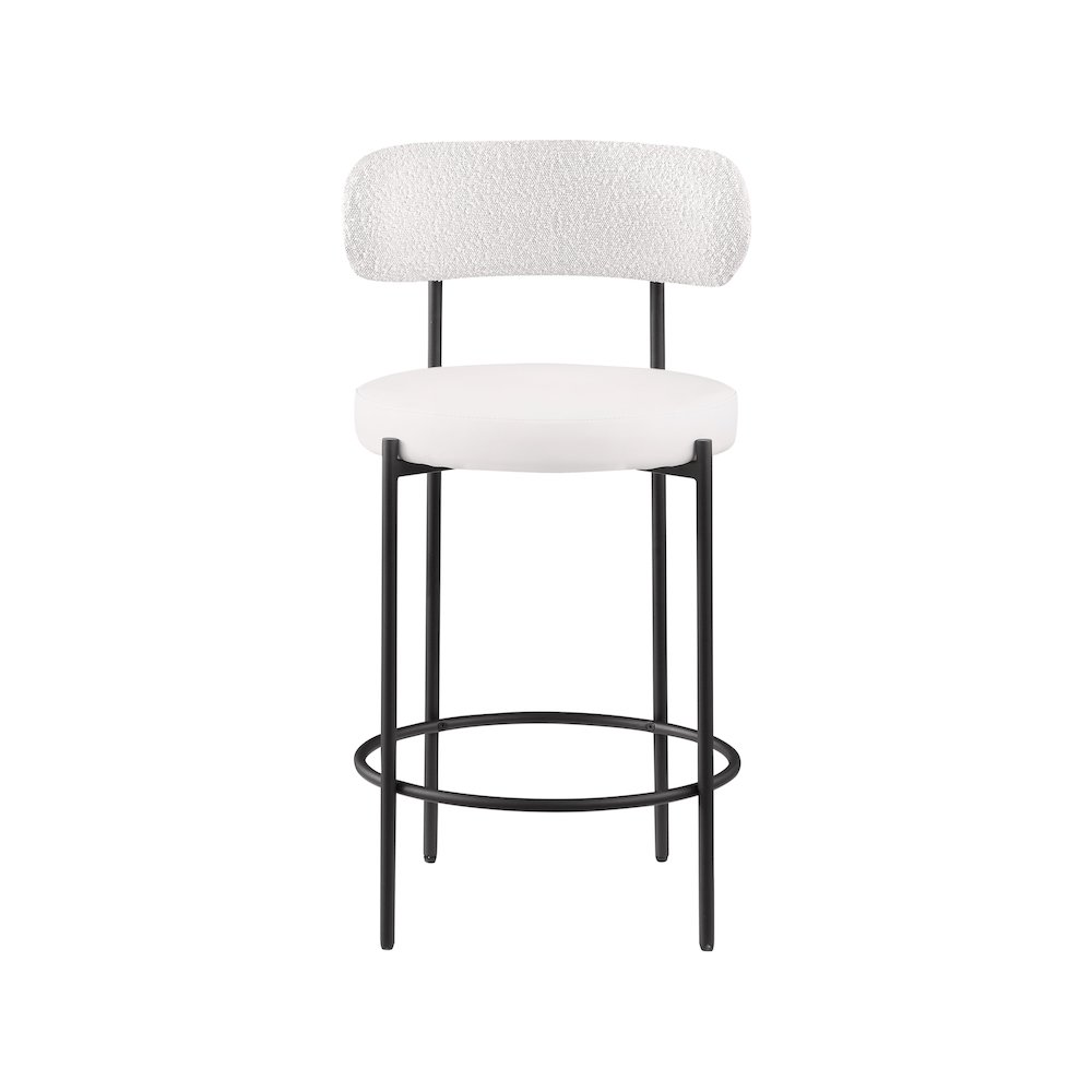 Beacon Cream Vegan Leather Seat Stool, Set of 2. Picture 3