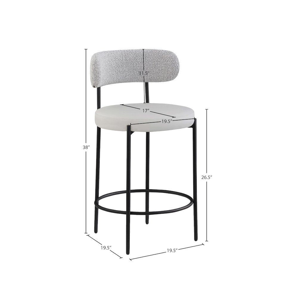 Beacon Taupe Vegan Leather Seat Stool, Set of 2. Picture 7