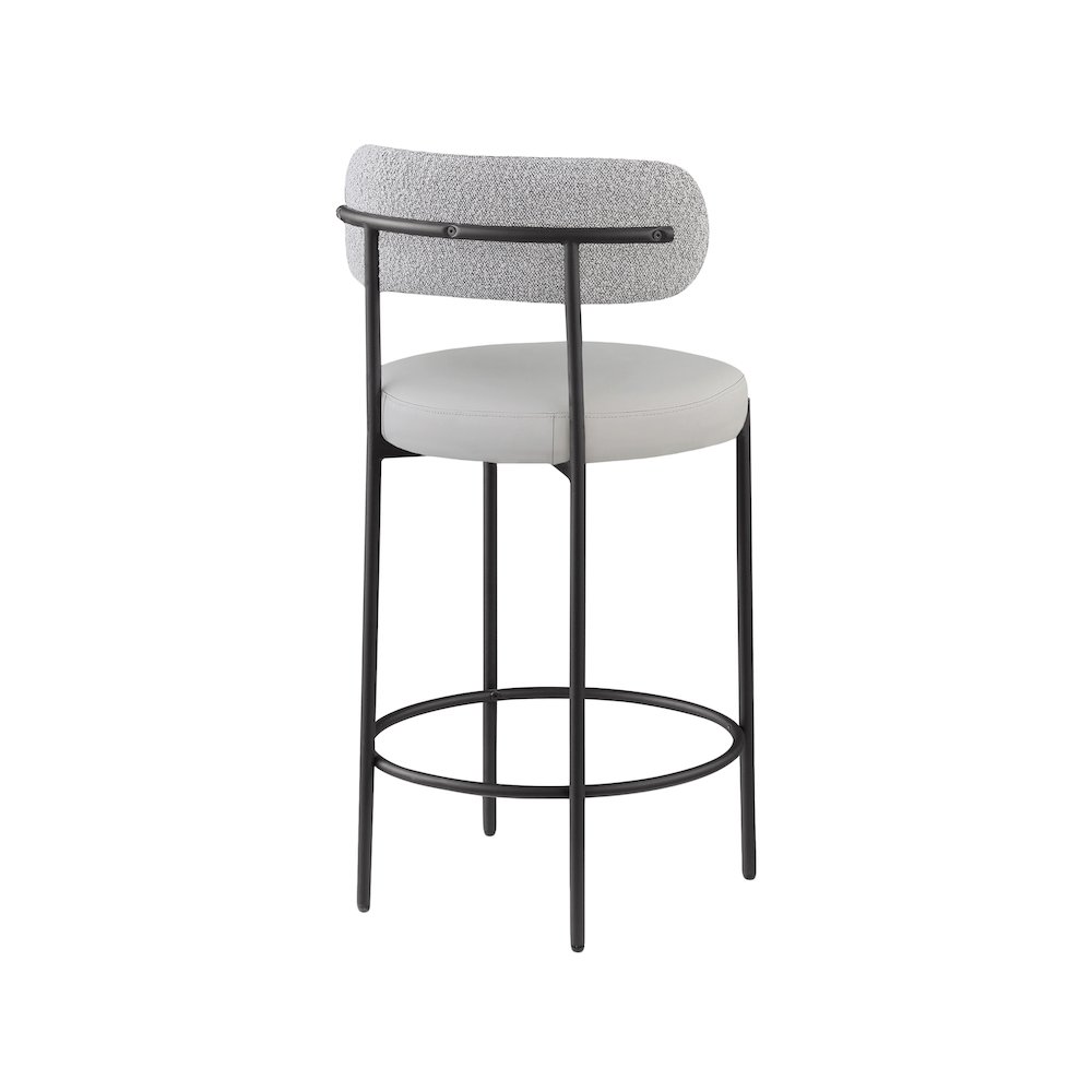 Beacon Taupe Vegan Leather Seat Stool, Set of 2. Picture 2