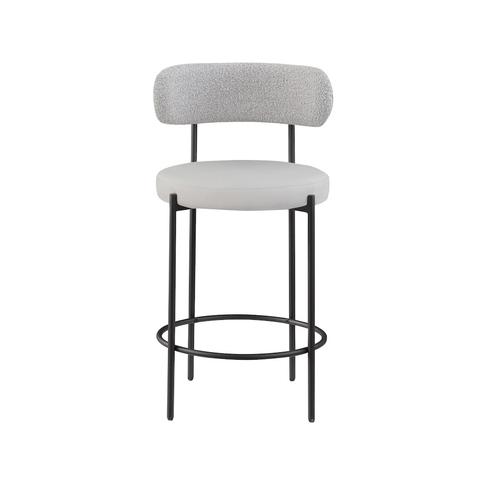 Beacon Taupe Vegan Leather Seat Stool, Set of 2. Picture 3