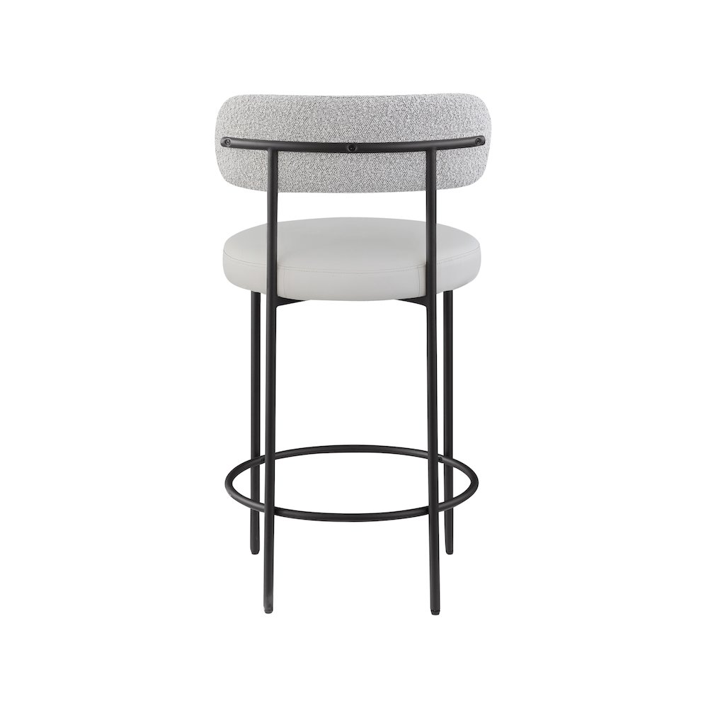 Beacon Taupe Vegan Leather Seat Stool, Set of 2. Picture 4