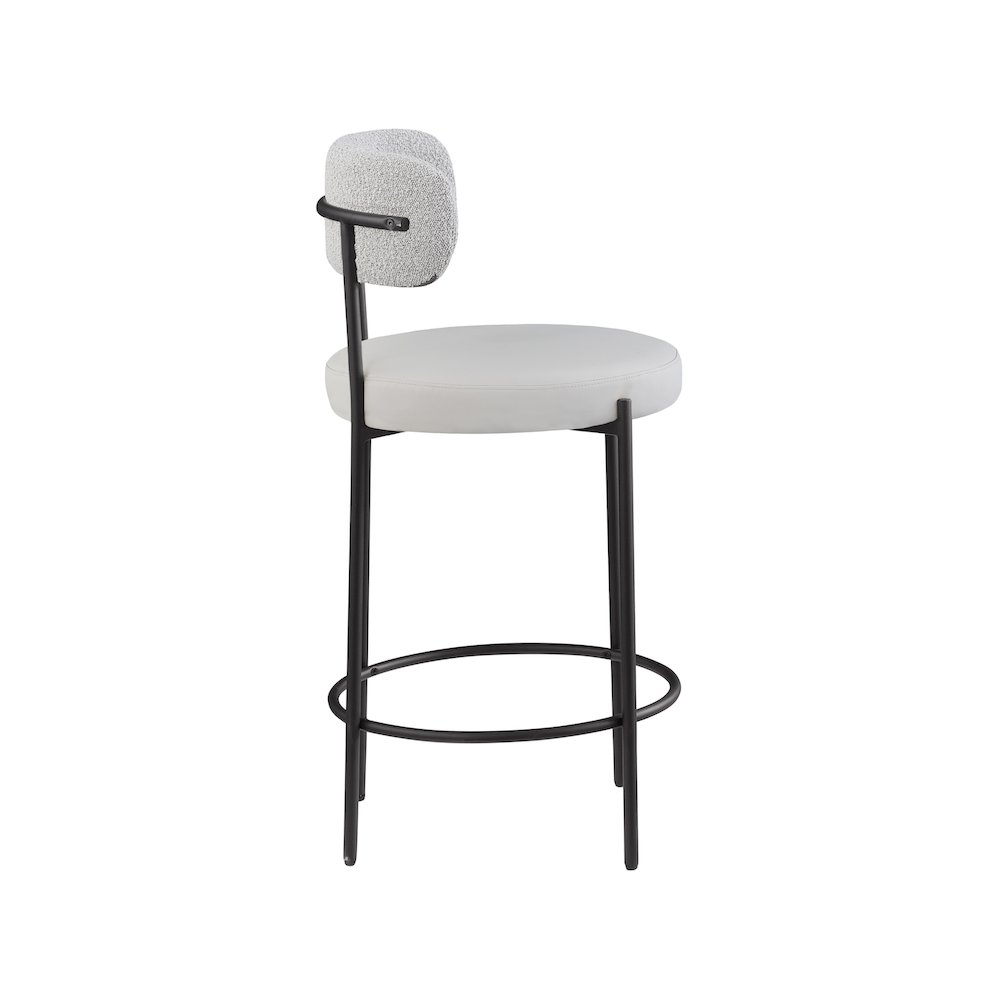 Beacon Taupe Vegan Leather Seat Stool, Set of 2. Picture 5