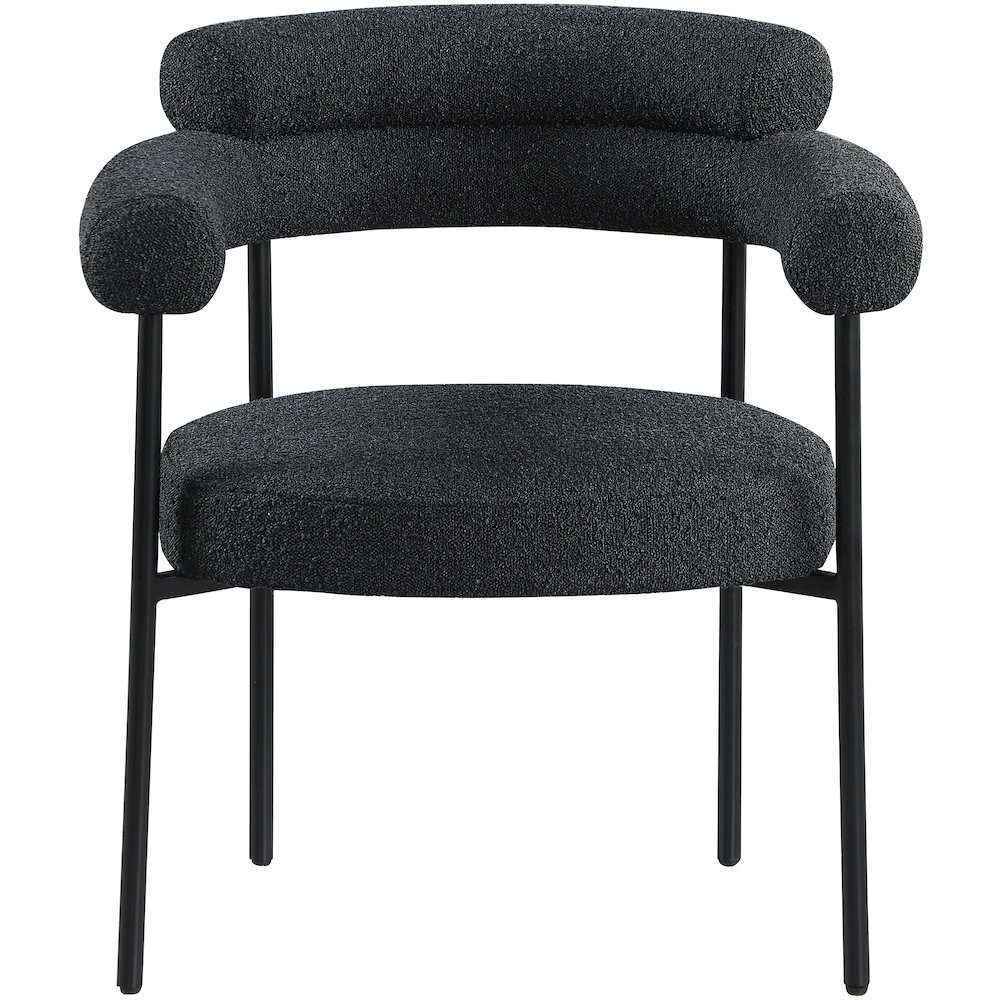 Blake Black Boucle Fabric Dining Chair, Set of 2. Picture 3