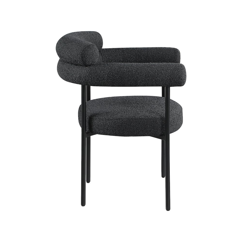 Blake Black Boucle Fabric Dining Chair, Set of 2. Picture 4