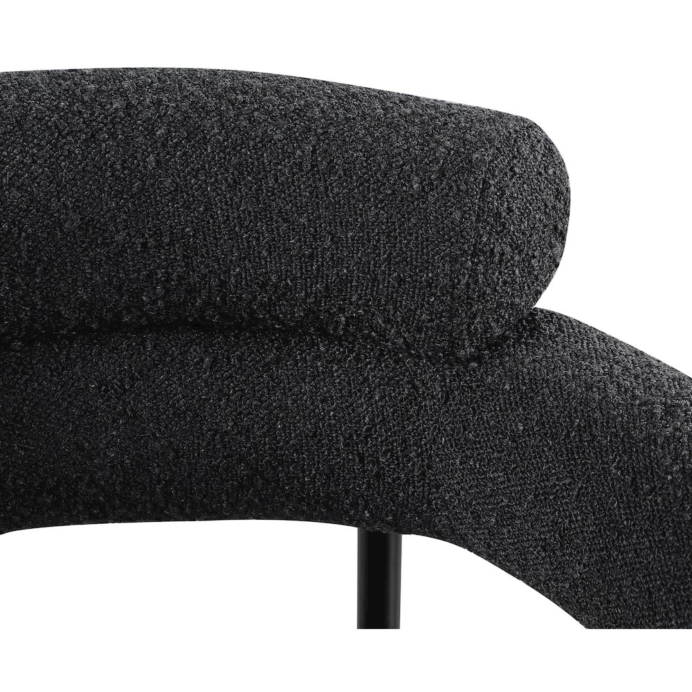 Blake Black Boucle Fabric Dining Chair, Set of 2. Picture 5