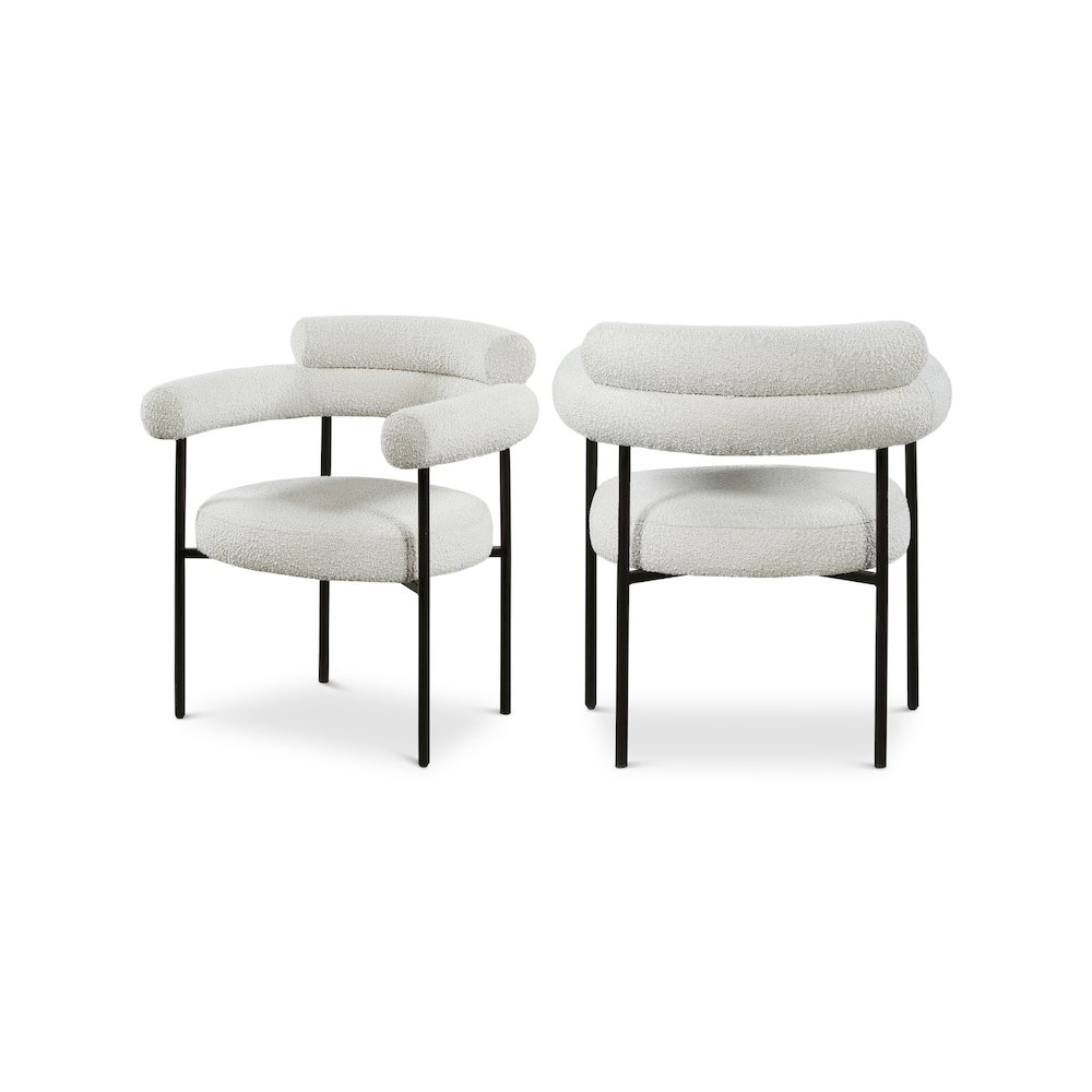 Blake Cream Boucle Fabric Dining Chair, Set of 2. Picture 1