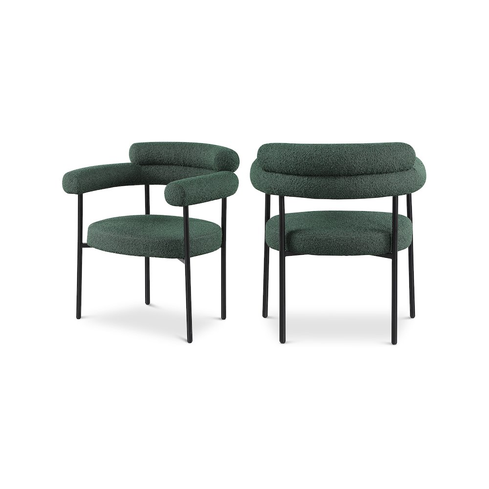 Blake Green Boucle Fabric Dining Chair, Set of 2. Picture 1