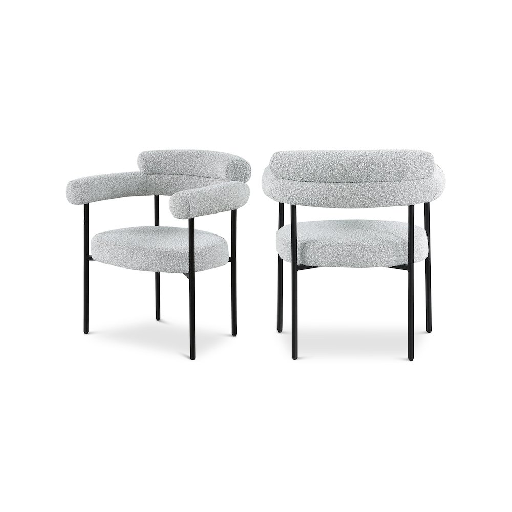 Blake Grey Boucle Fabric Dining Chair, Set of 2. Picture 1