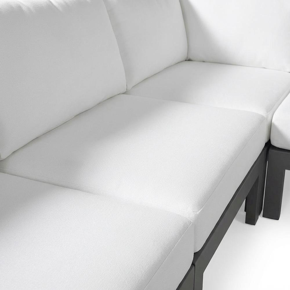 White Fabric Outdoor Patio Modular Sectional For Contemporary Lounge Comfort. Picture 5