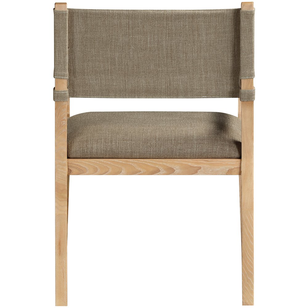 Avon Brown Linen Textured Fabric Dining Arm Chair. Picture 2