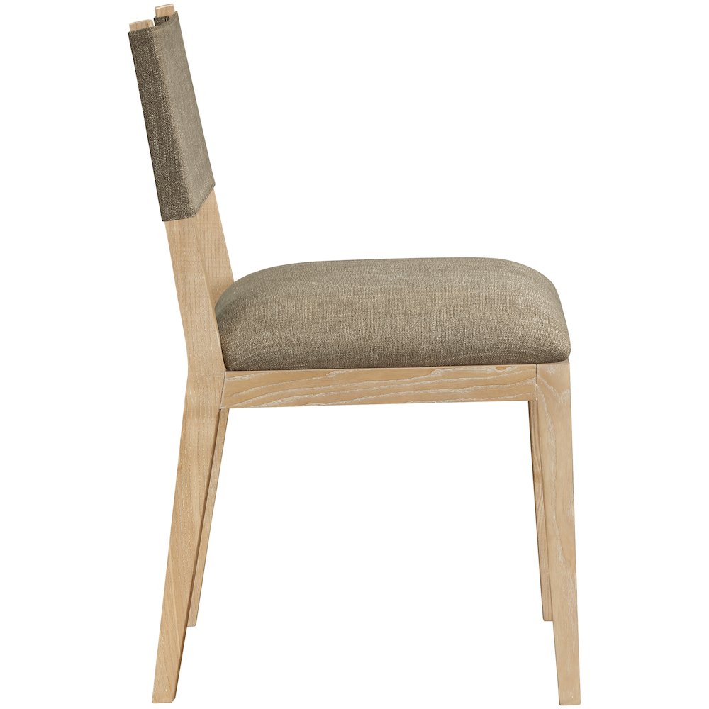 Avon Brown Linen Textured Fabric Dining Side Chair, Set of 2. Picture 3