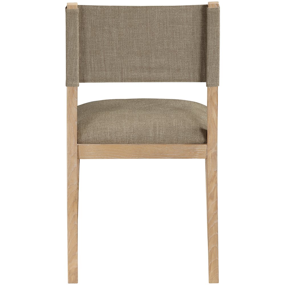 Avon Brown Linen Textured Fabric Dining Side Chair, Set of 2. Picture 4