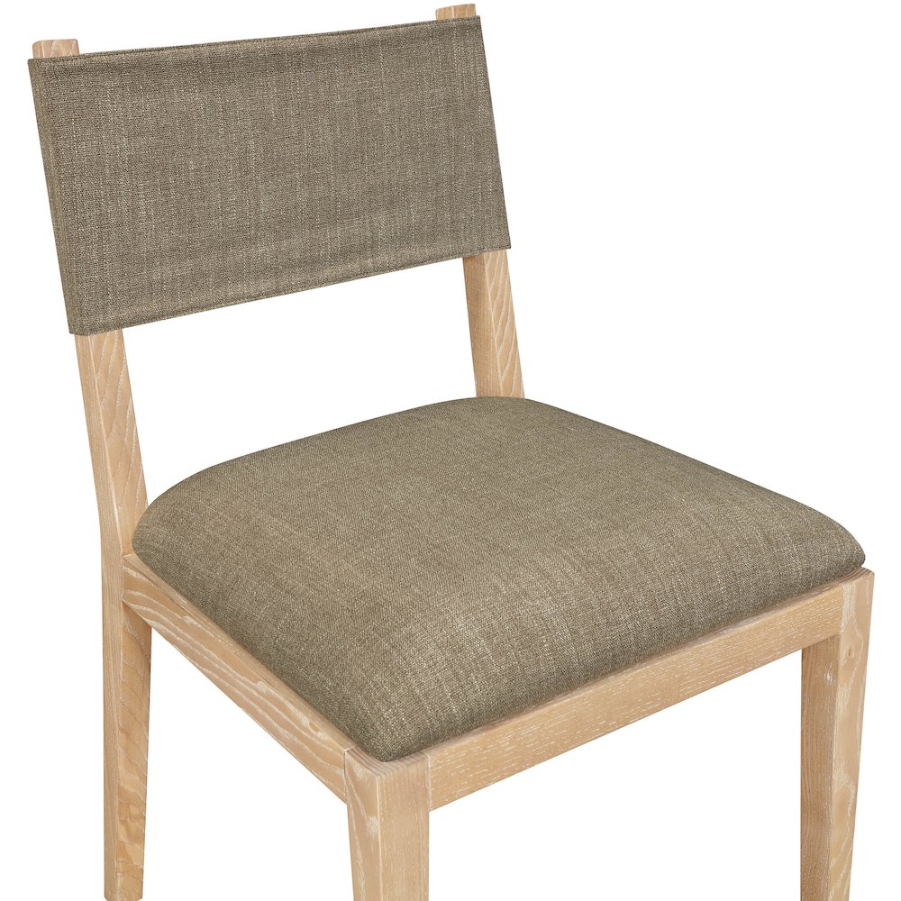 Avon Brown Linen Textured Fabric Dining Side Chair, Set of 2. Picture 5