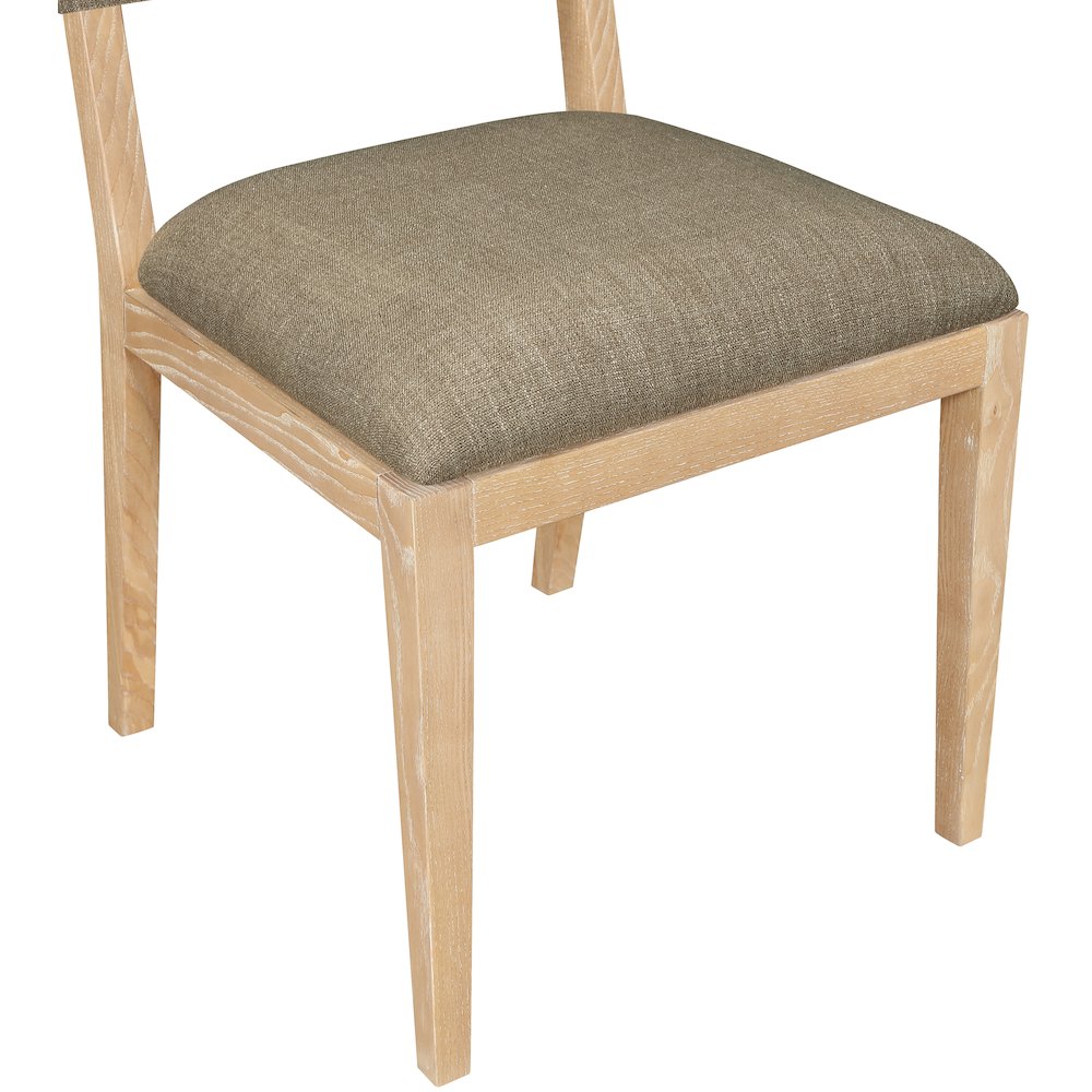 Avon Brown Linen Textured Fabric Dining Side Chair, Set of 2. Picture 6