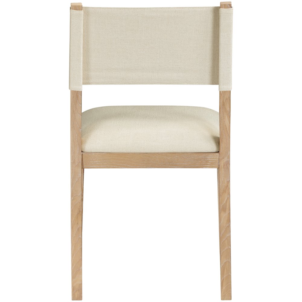 Avon Cream Linen Textured Fabric Dining Side Chair, Set of 2. Picture 4