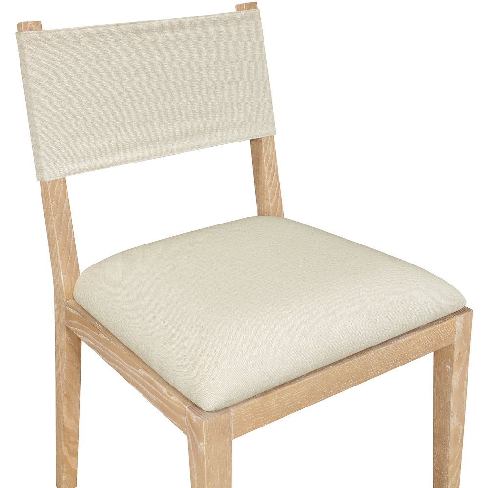 Avon Cream Linen Textured Fabric Dining Side Chair, Set of 2. Picture 5