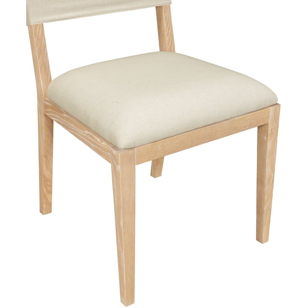 Avon Cream Linen Textured Fabric Dining Side Chair, Set of 2. Picture 6