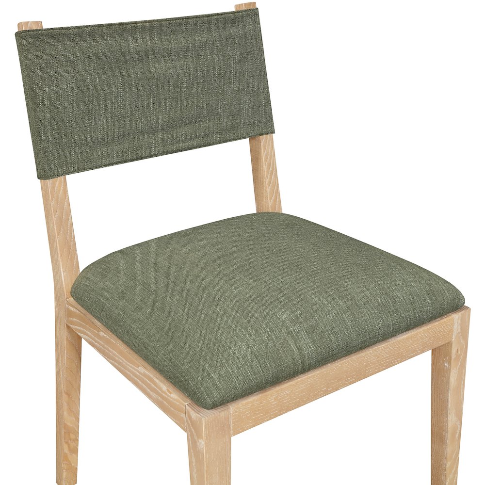 Avon Olive Linen Textured Fabric Dining Side Chair, Set of 2. Picture 5