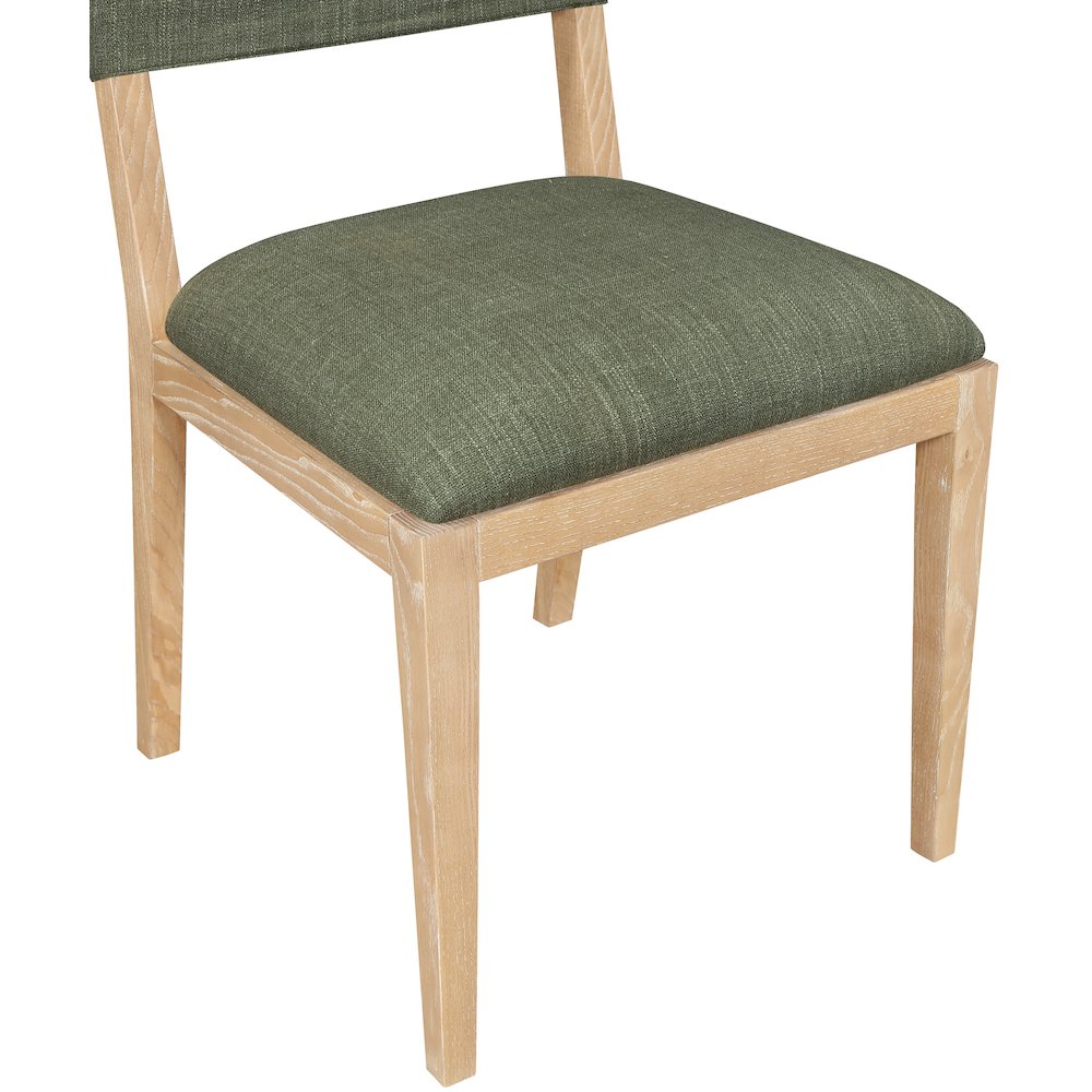 Avon Olive Linen Textured Fabric Dining Side Chair, Set of 2. Picture 6