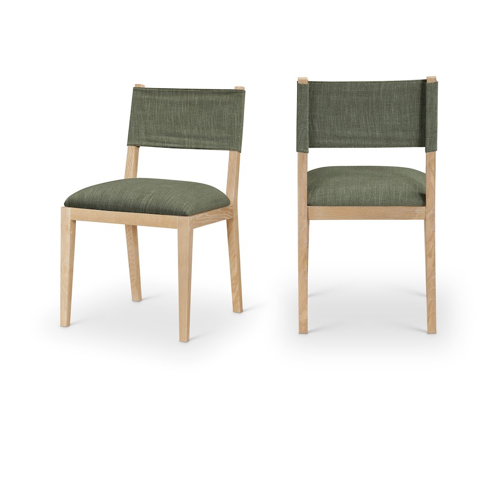 Avon Olive Linen Textured Fabric Dining Side Chair, Set of 2. Picture 1