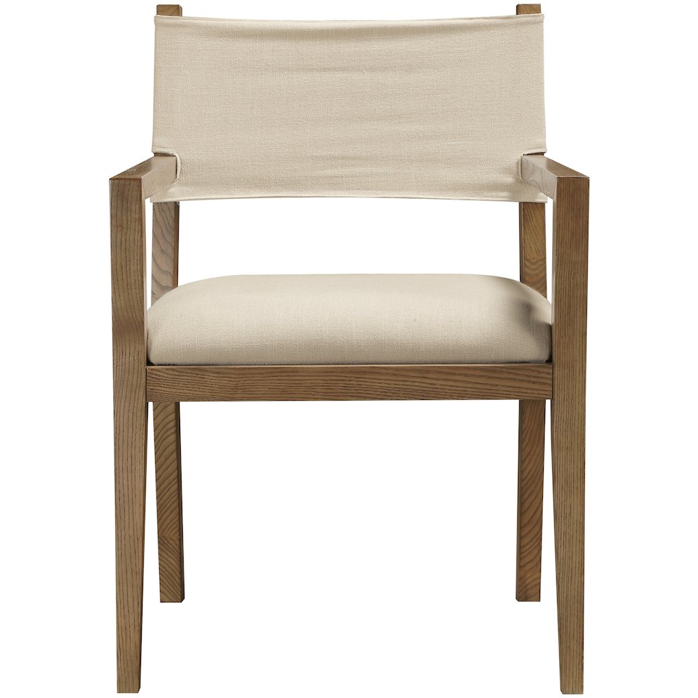 Avon Beige Linen Textured Fabric Dining Arm Chair. Picture 2