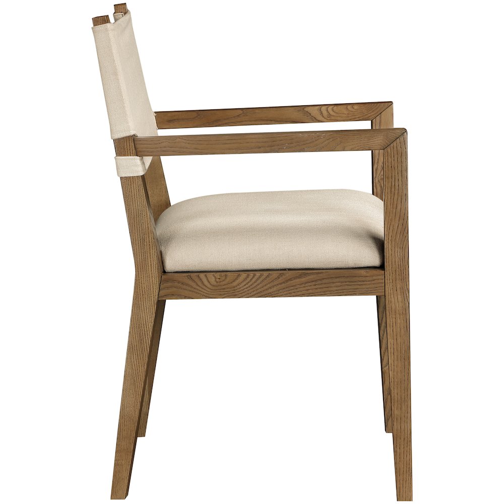 Avon Beige Linen Textured Fabric Dining Arm Chair. Picture 8