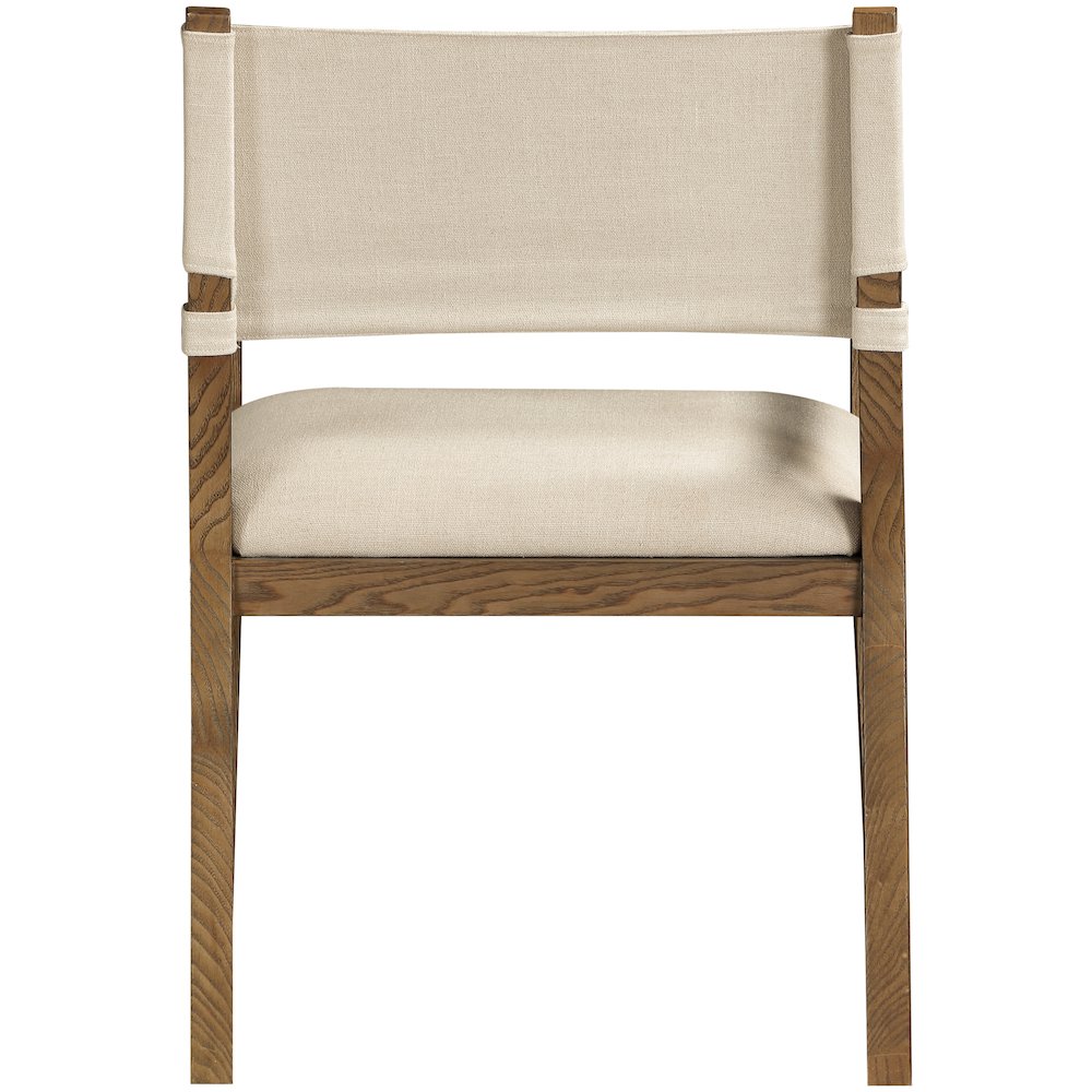 Avon Beige Linen Textured Fabric Dining Arm Chair. Picture 3