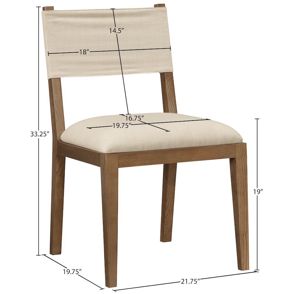 Avon Beige Linen Textured Fabric Dining Side Chair, Set of 2. Picture 11